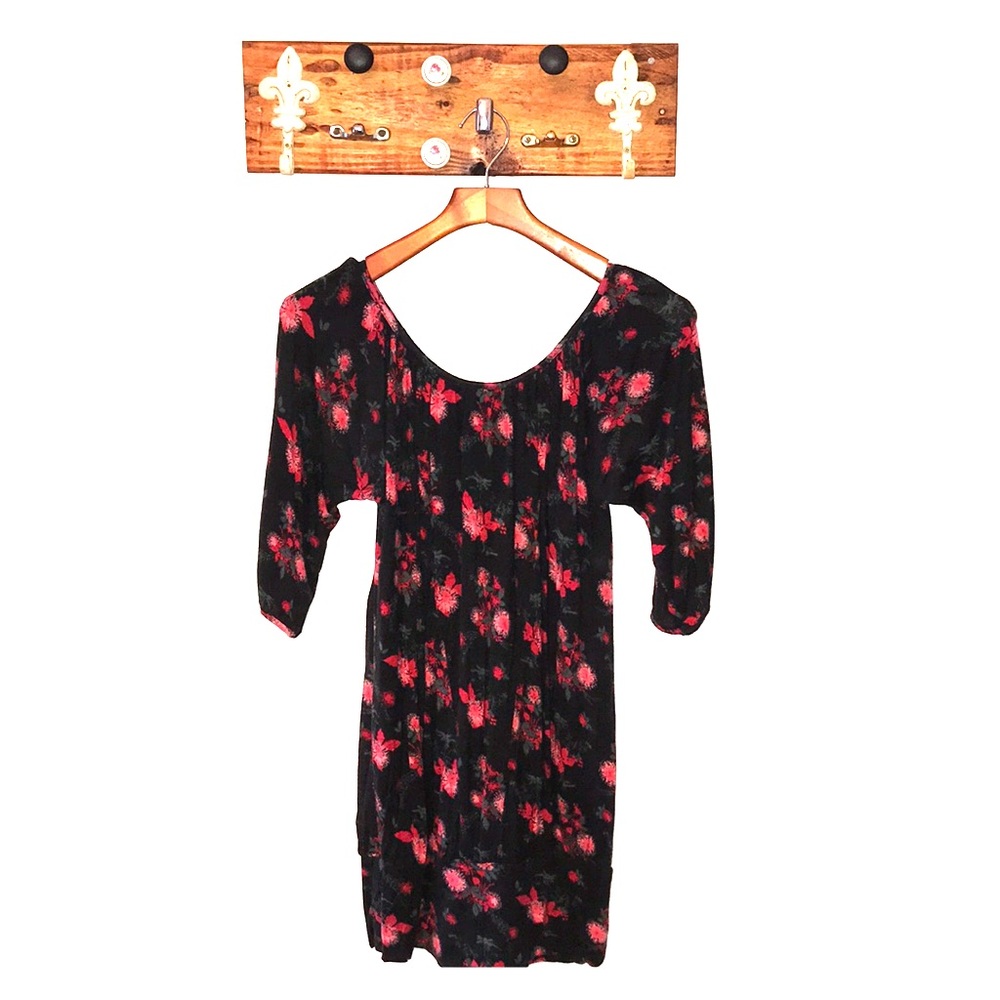 Lux Flower print long shirt/ short dress | small